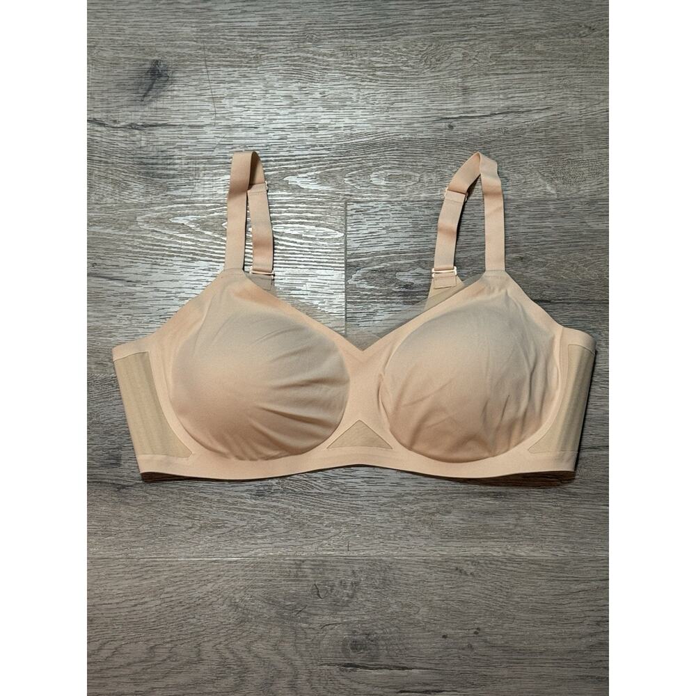 Honeylove Bra Liftwear Crossover Seamless Wire-Free Sand Tan Size 2X Excellent